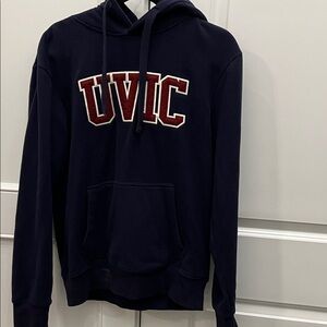 Classic Navy Blue Men's Sweater with Red Accents